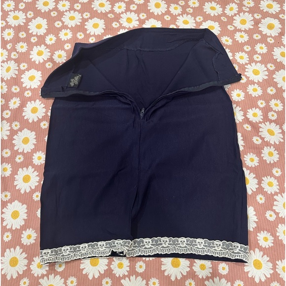 Rock Steady navy stretchy pencil skirt - Picture 7 of 9